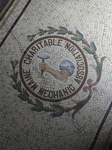 Tiled entry to the Maine Charitable Mechanic Association